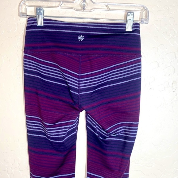 Athleta purple striped full length leggings - Picture 5 of 7
